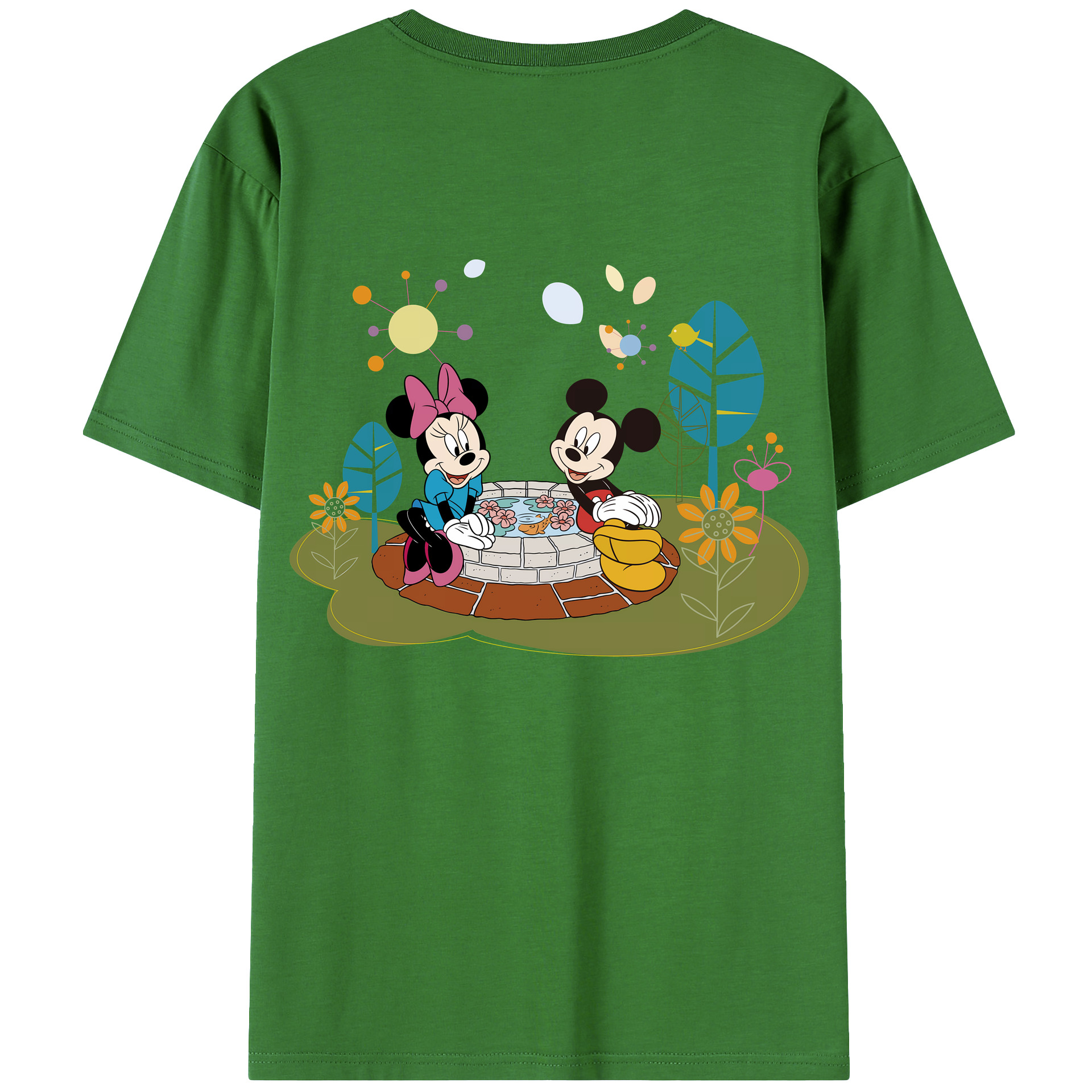 （画像用） ミッキーマウス Mickey Mouse レディース半袖Tシャツ(バックプリント)